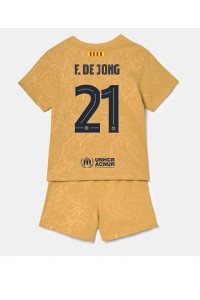 Barcelona Frenkie de Jong #21 Babyklær Borte Fotballdrakt til barn 2022-23 Korte ermer (+ Korte bukser)